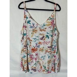 Torrid Womens Plus Size Stretch Challis Cami Size 2X (2) Adjustable Strap Floral